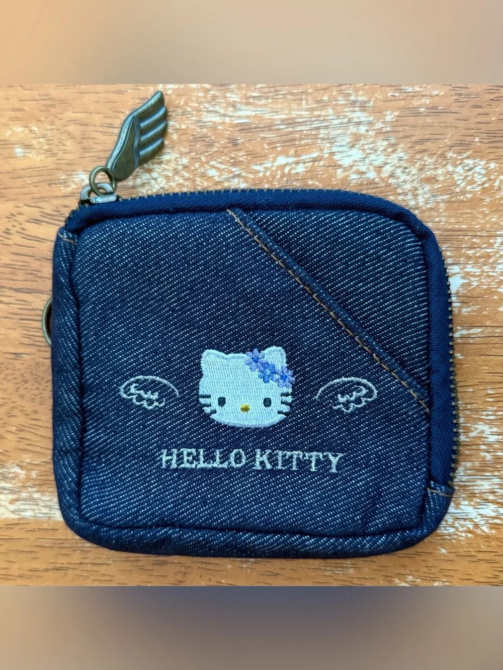 Sanrio Hello Kitty Blue Angel Denim Coin Purse